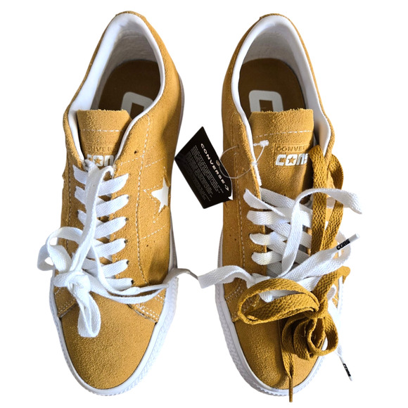 NEW Converse One Star Pro Ox Suede Sunflower Gold Wheat White Shoes Men Size 7 - Picture 5 of 11
